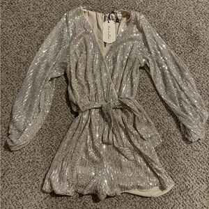 Vine & Love Silver/Gold Sequin Romper